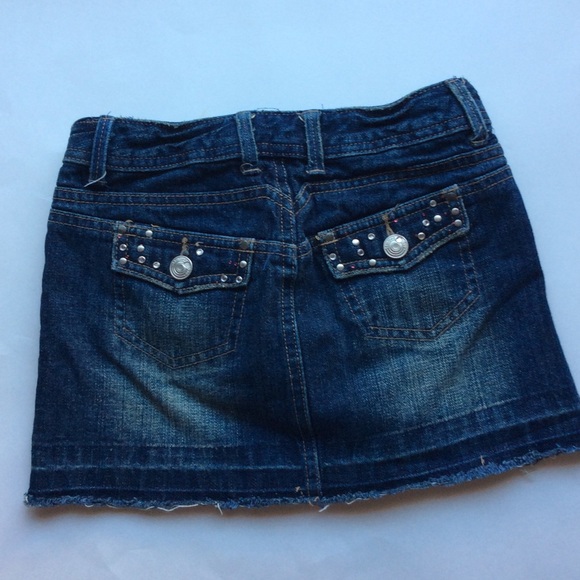 Limited too Girls Micro Mini Cut Off Blue Jean Skirt (skort) w/ Shorts Sz7 - Picture 5 of 9